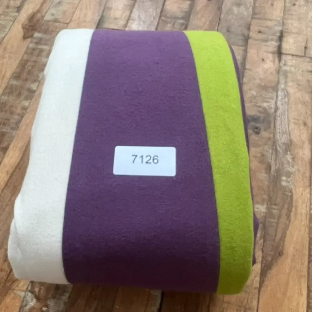 Addition Bedspread Blanket Beige Purple Green Color Block Reversible Wool Front
